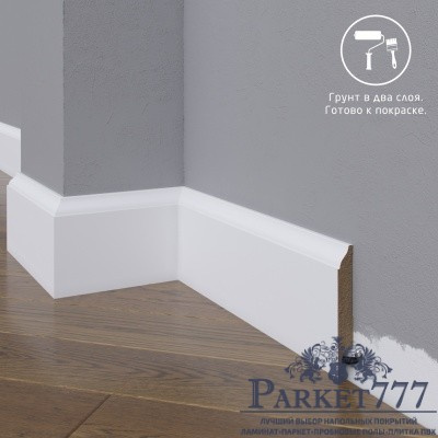картинка Плинтус Madest Decor широкий МДФ белый окрашенный 16-083-12 от магазина Parket777