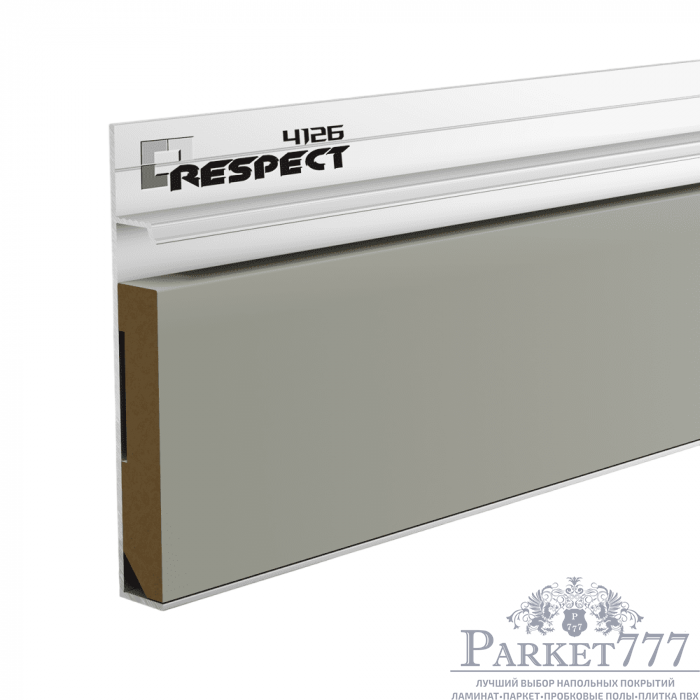 картинка Скрытый плинтус Respect Deluxe 4126 с полкой Белый муар RAL 9016 ( под покраску ) от магазина Parket777 картинка Скрытый плинтус Respect Deluxe 4126 с полкой Белый муар RAL 9016 ( под покраску ) от магазина Parket777