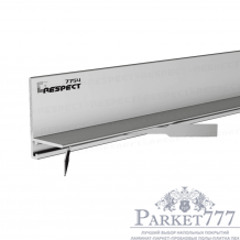 Микроплинтус Respect Standart 7753 Серебристый RAL 9006 (серебристый, аналог анод. серебристый), отступ 16 мм 