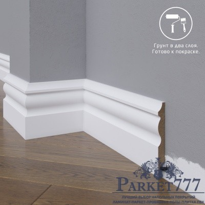 картинка Плинтус Madest Decor широкий МДФ белый окрашенный 14-100-12 от магазина Parket777