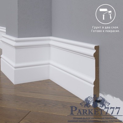 картинка Плинтус Madest Decor широкий МДФ белый окрашенный 17-136-16 от магазина Parket777
