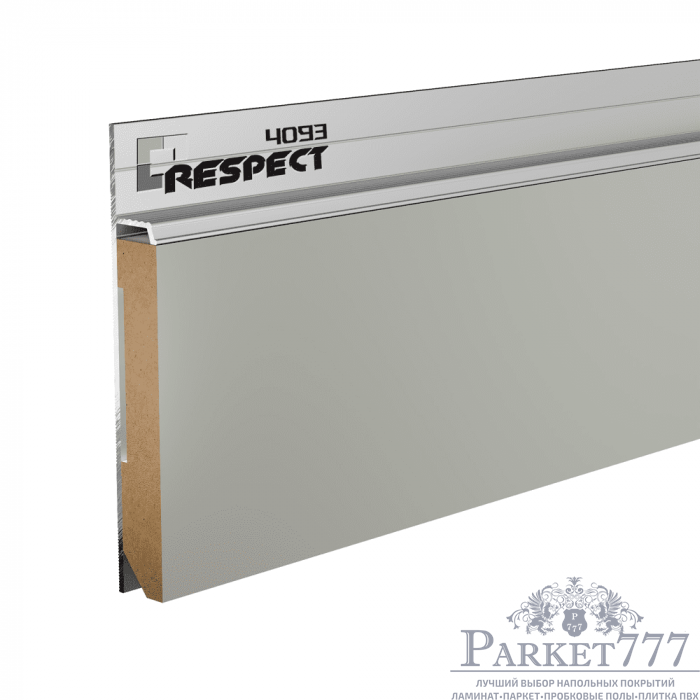 картинка Скрытый плинтус Respect Standart 4093 без полки Белый муар RAL 9016 ( под покраску ) от магазина Parket777 картинка Скрытый плинтус Respect Standart 4093 без полки Белый муар RAL 9016 ( под покраску ) от магазина Parket777