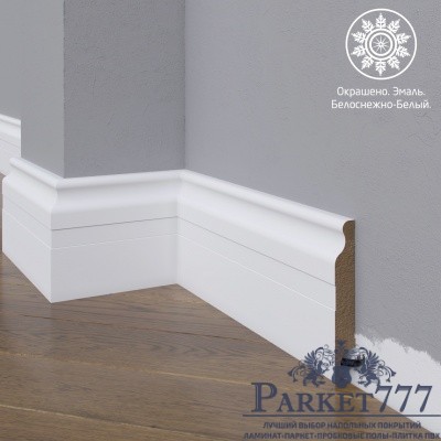картинка Плинтус Madest Decor белый МДФ окрашенный 02-100-16 от магазина Parket777