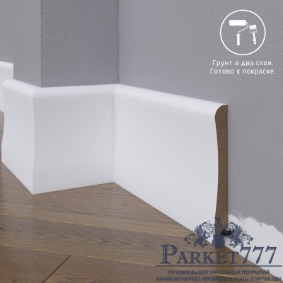 картинка Плинтус Madest Decor широкий МДФ белый окрашенный 23-136-16 от магазина Parket777