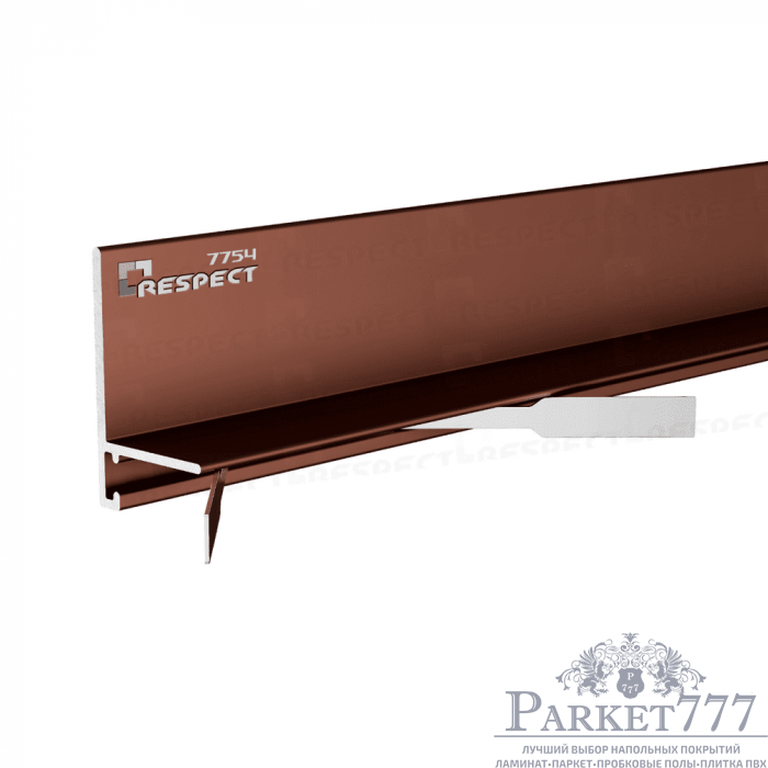 картинка Микроплинтус Respect Standart 7753 Коричневый RAL 8017 (темно-коричневый, аналог анод. коньк), отступ 16 мм от магазина Parket777 картинка Микроплинтус Respect Standart 7753 Коричневый RAL 8017 (темно-коричневый, аналог анод. коньк), отступ 16 мм от магазина Parket777