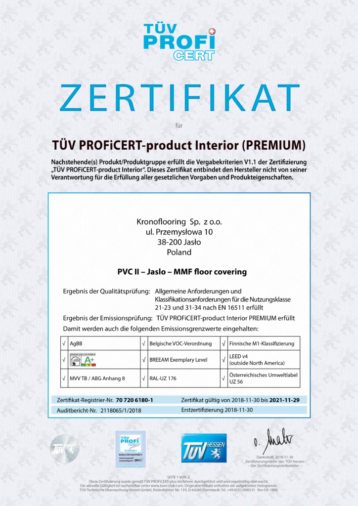 Сертификат PVC