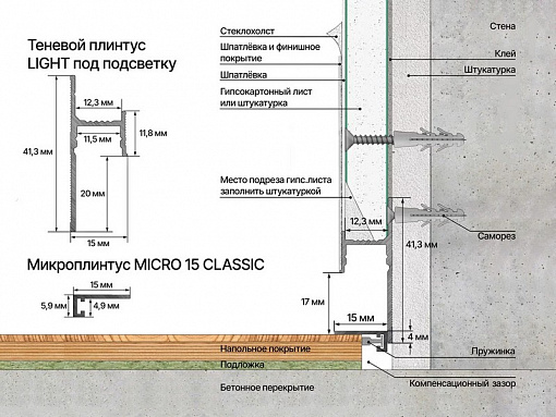 картинка Микроплинтус Laconistiq MICRO 15 CLASSIC Черный анодированный от магазина Parket777